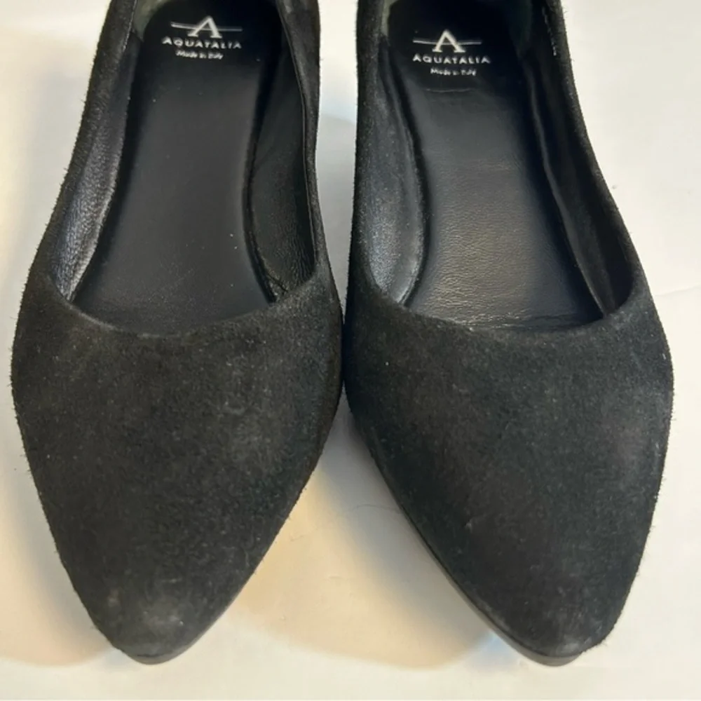 Aquatalia Posie Black Suede‎ Wedge Pumps Size 7